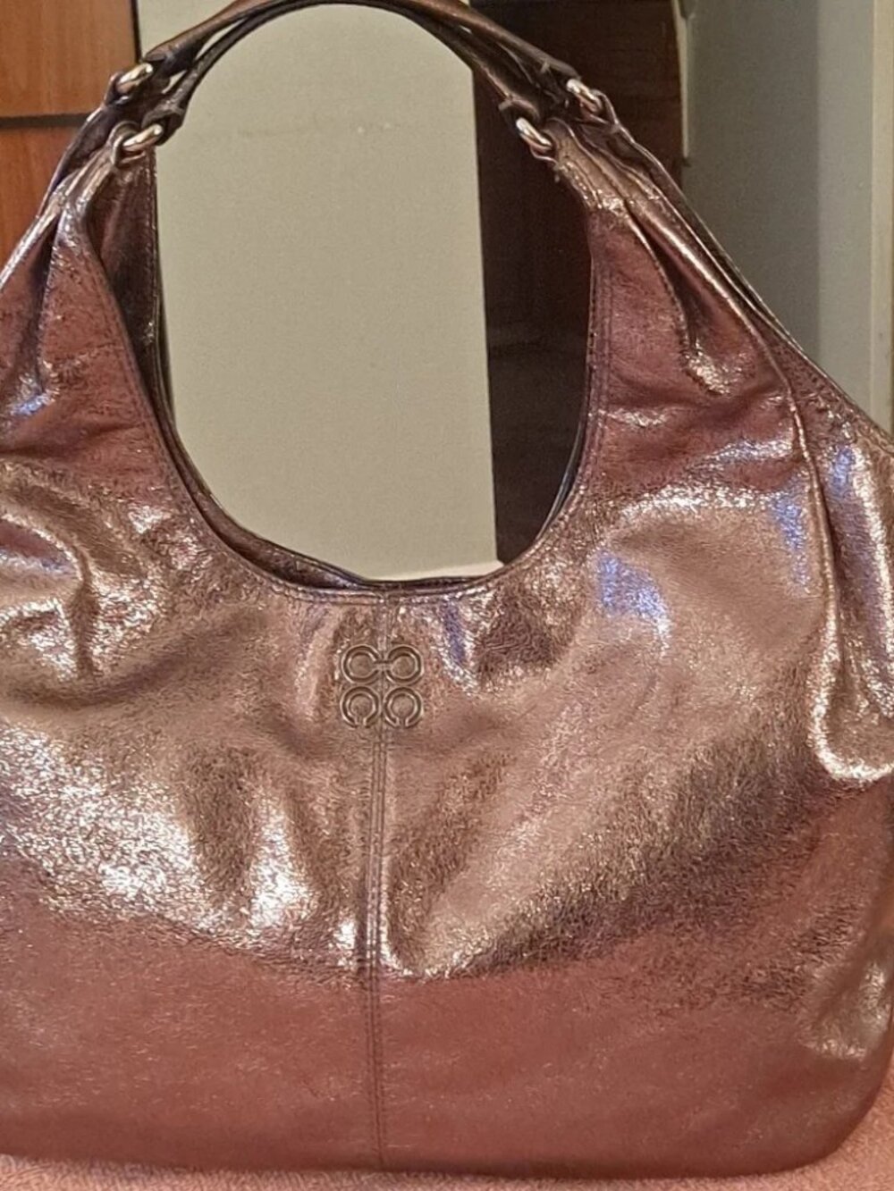 Coach Julia 14968 Gold/Gunmetal Leather Hobo Bag